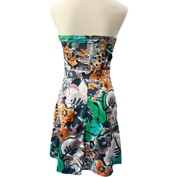 🛍️4/$20🛍️The Limited satin dress size 4 strapless green and orange party prom - Picture 5 of 8